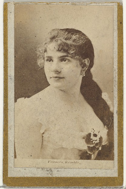 Frances Kemble, from the Actresses and Celebrities series (N60, Type 2) promoting Little Beauties Cigarettes for Allen & Ginter brand tobacco products