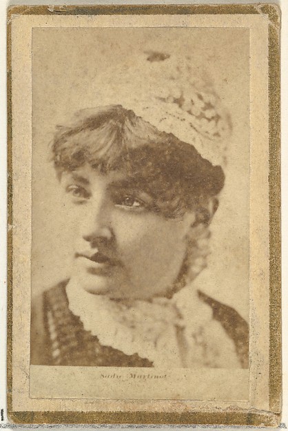 Sadie Martinot, from the Actresses and Celebrities series (N60, Type 2) promoting Little Beauties Cigarettes for Allen & Ginter brand tobacco products