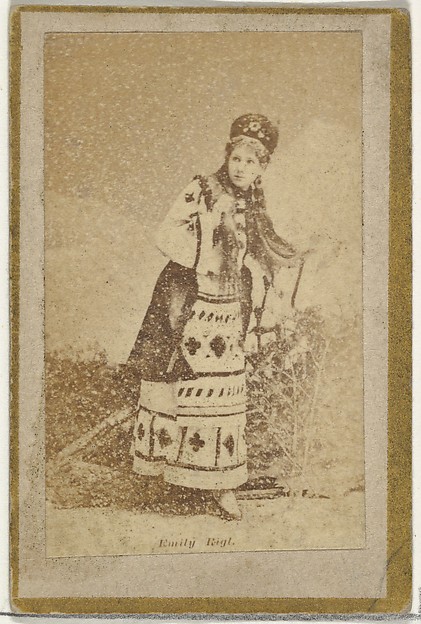 Emily Rigl, from the Actresses and Celebrities series (N60, Type 2) promoting Little Beauties Cigarettes for Allen & Ginter brand tobacco products