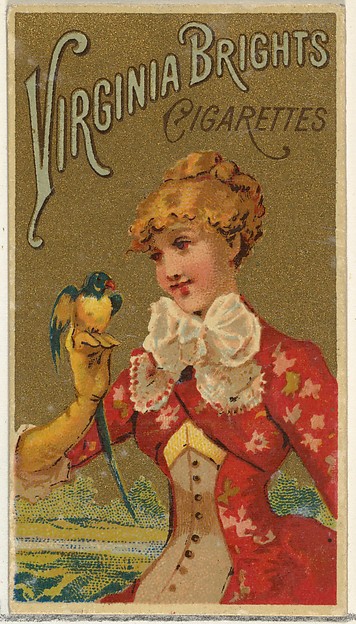 From the Girls and Children series (N64) promoting Virginia Brights Cigarettes for Allen & Ginter brand tobacco products
