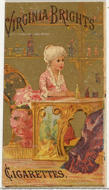 From the Girls and Children series (N64) promoting Virginia Brights Cigarettes for Allen & Ginter brand tobacco products