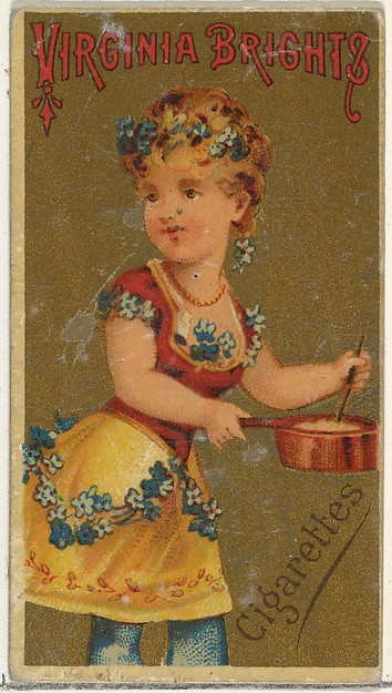From the Girls and Children series (N64) promoting Virginia Brights Cigarettes for Allen & Ginter brand tobacco products