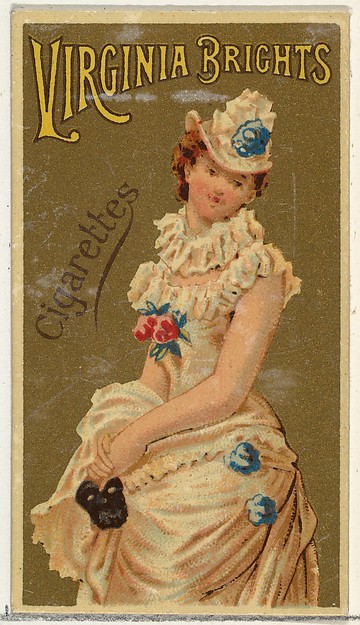 From the Girls and Children series (N64) promoting Virginia Brights Cigarettes for Allen & Ginter brand tobacco products