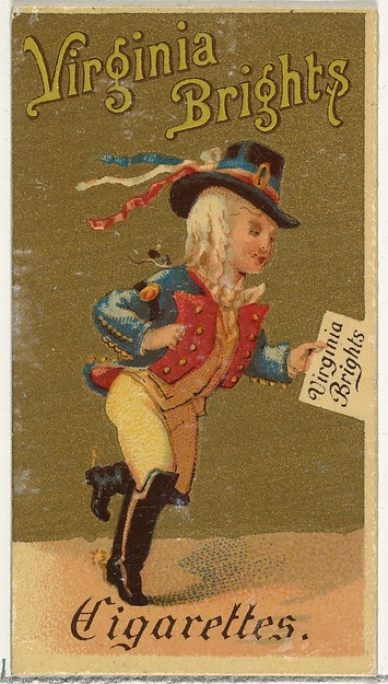 From the Girls and Children series (N64) promoting Virginia Brights Cigarettes for Allen & Ginter brand tobacco products