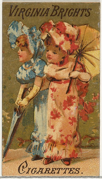 From the Girls and Children series (N64) promoting Virginia Brights Cigarettes for Allen & Ginter brand tobacco products