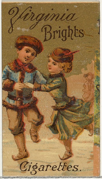 From the Girls and Children series (N64) promoting Virginia Brights Cigarettes for Allen & Ginter brand tobacco products