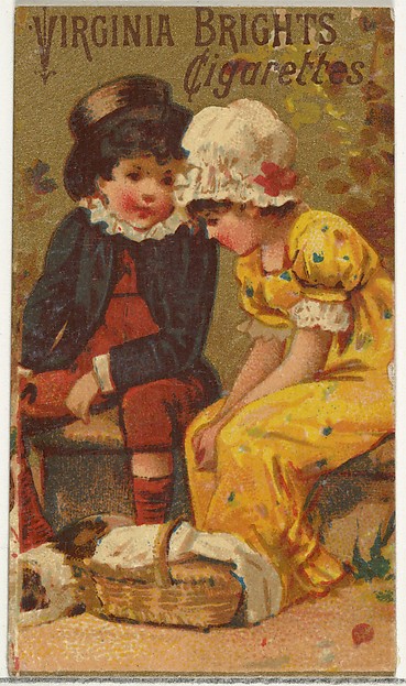 From the Girls and Children series (N64) promoting Virginia Brights Cigarettes for Allen & Ginter brand tobacco products