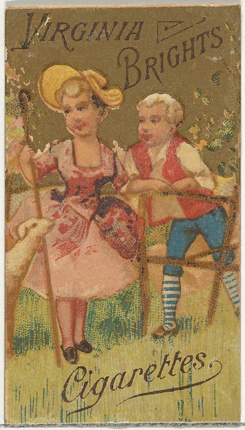 From the Girls and Children series (N64) promoting Virginia Brights Cigarettes for Allen & Ginter brand tobacco products