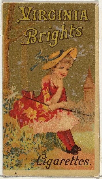 From the Girls and Children series (N64) promoting Virginia Brights Cigarettes for Allen & Ginter brand tobacco products