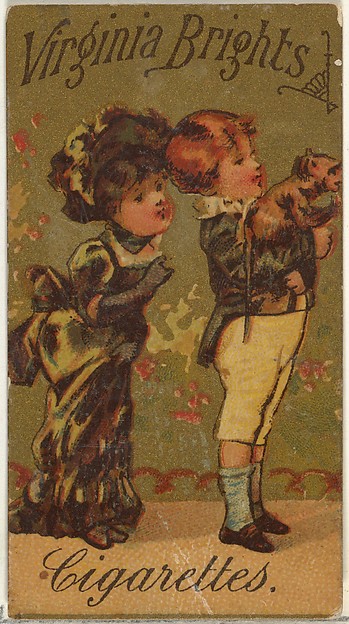From the Girls and Children series (N64) promoting Virginia Brights Cigarettes for Allen & Ginter brand tobacco products