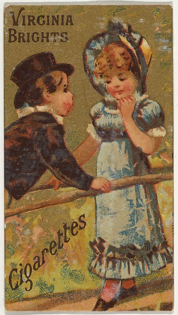 From the Girls and Children series (N64) promoting Virginia Brights Cigarettes for Allen & Ginter brand tobacco products