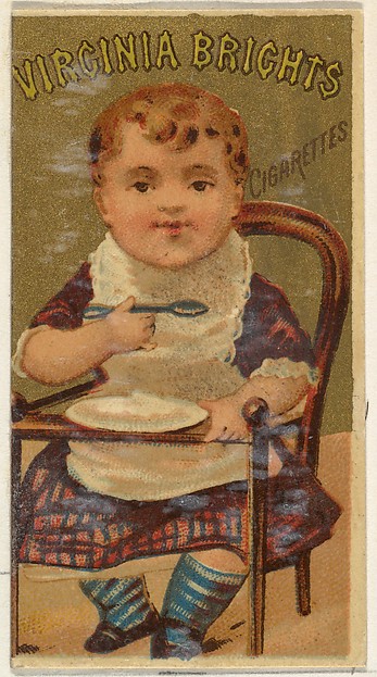 From the Girls and Children series (N64) promoting Virginia Brights Cigarettes for Allen & Ginter brand tobacco products
