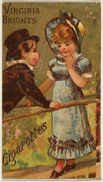 From the Girls and Children series (N64) promoting Virginia Brights Cigarettes for Allen & Ginter brand tobacco products