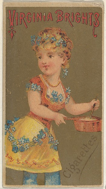 From the Girls and Children series (N64) promoting Virginia Brights Cigarettes for Allen & Ginter brand tobacco products