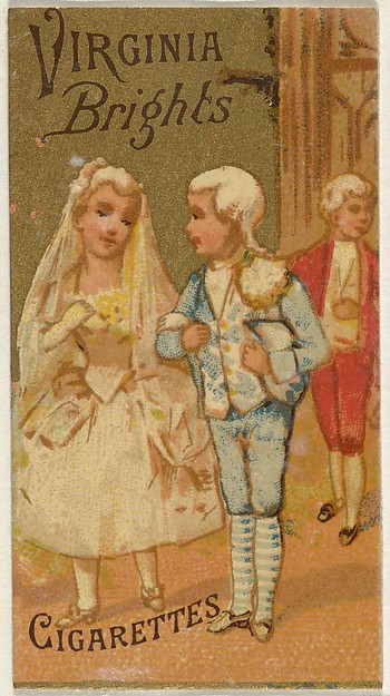 From the Girls and Children series (N64) promoting Virginia Brights Cigarettes for Allen & Ginter brand tobacco products