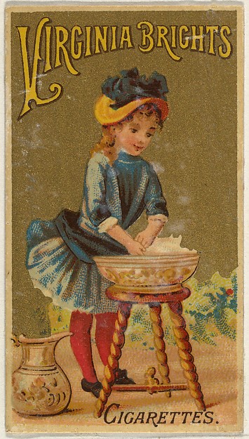 From the Girls and Children series (N64) promoting Virginia Brights Cigarettes for Allen & Ginter brand tobacco products