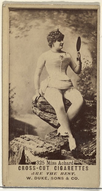Card Number 325, Miss Achard, from the Actors and Actresses series (N145-3) issued by Duke Sons & Co. to promote Cross Cut Cigarettes
