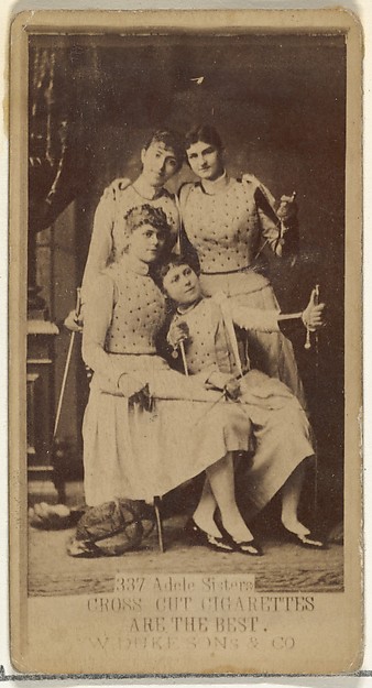 Card Number 337, Adele Sisters, from the Actors and Actresses series (N145-3) issued by Duke Sons & Co. to promote Cross Cut Cigarettes