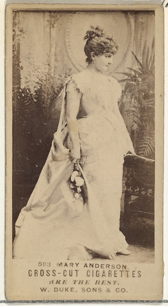 Card Number 593, Mary Anderson, from the Actors and Actresses series (N145-3) issued by Duke Sons & Co. to promote Cross Cut Cigarettes