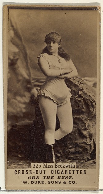 Card Number 325, Miss Beckwith, from the Actors and Actresses series (N145-3) issued by Duke Sons & Co. to promote Cross Cut Cigarettes
