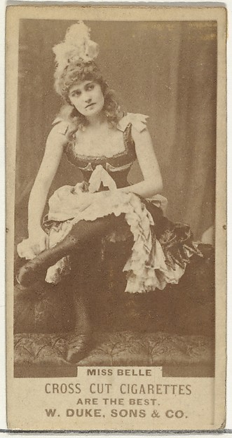 Miss Belle, from the Actors and Actresses series (N145-3) issued by Duke Sons & Co. to promote Cross Cut Cigarettes