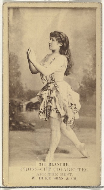 Card Number 344, Blanche, from the Actors and Actresses series (N145-3) issued by Duke Sons & Co. to promote Cross Cut Cigarettes