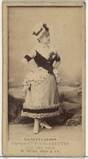 Card Number 354, Netta Byron, from the Actors and Actresses series (N145-3) issued by Duke Sons & Co. to promote Cross Cut Cigarettes