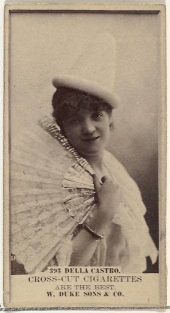 Card Number 393, Della Castro, from the Actors and Actresses series (N145-3) issued by Duke Sons & Co. to promote Cross Cut Cigarettes