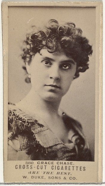 Card Number 580, Grace Chase, from the Actors and Actresses series (N145-3) issued by Duke Sons & Co. to promote Cross Cut Cigarettes