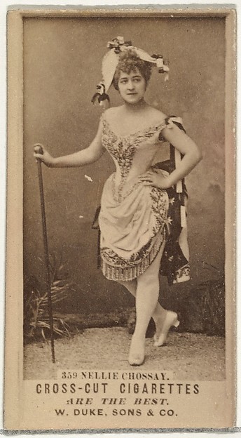 Card Number 359, Nellie Chossay, from the Actors and Actresses series (N145-3) issued by Duke Sons & Co. to promote Cross Cut Cigarettes