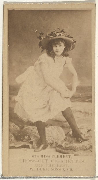 Card Number 638, Miss Clement, from the Actors and Actresses series (N145-3) issued by Duke Sons & Co. to promote Cross Cut Cigarettes