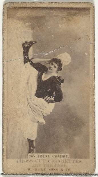Card Number 368, Irene Condot, from the Actors and Actresses series (N145-3) issued by Duke Sons & Co. to promote Cross Cut Cigarettes