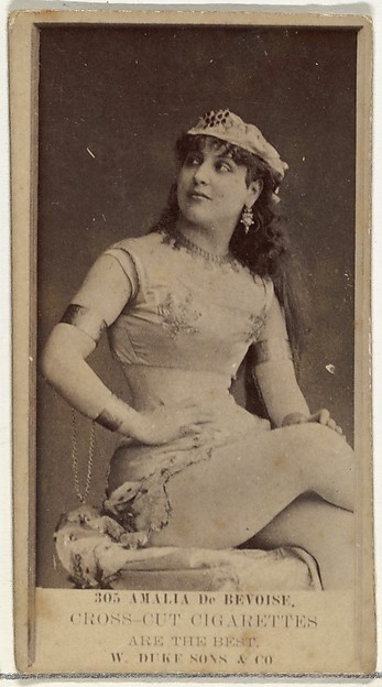 Card Number 305, Amalia De Revoise, from the Actors and Actresses series (N145-3) issued by Duke Sons & Co. to promote Cross Cut Cigarettes