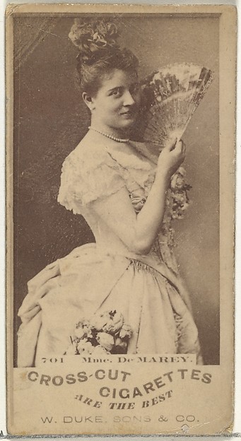 Card Number 701, Mme. De Marey, from the Actors and Actresses series (N145-3) issued by Duke Sons & Co. to promote Cross Cut Cigarettes