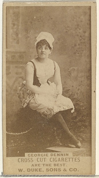 Georgie Dennon, from the Actors and Actresses series (N145-3) issued by Duke Sons & Co. to promote Cross Cut Cigarettes