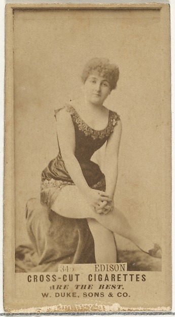 Edison, from the Actors and Actresses series (N145-3) issued by Duke Sons & Co. to promote Cross Cut Cigarettes