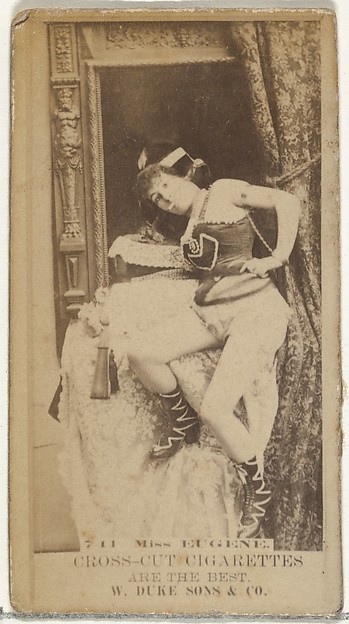 Card Number 711, Miss Eugene, from the Actors and Actresses series (N145-3) issued by Duke Sons & Co. to promote Cross Cut Cigarettes