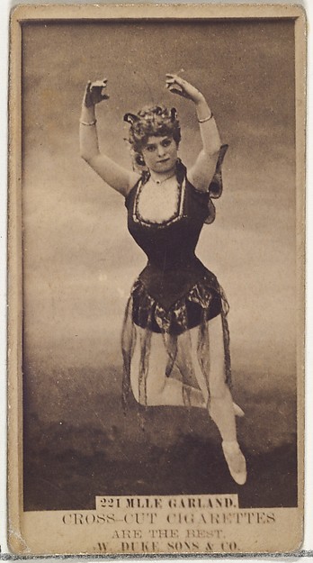 Card Number 221, Mlle. Garland, from the Actors and Actresses series (N145-3) issued by Duke Sons & Co. to promote Cross Cut Cigarettes