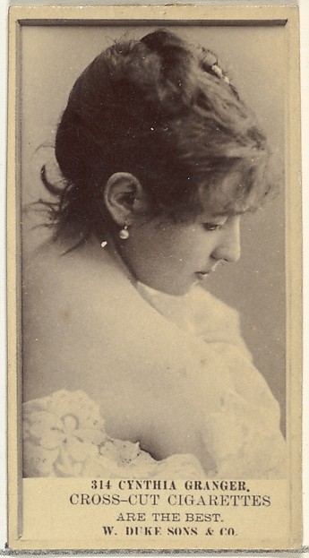 Card Number 314, Cynthia Granger, from the Actors and Actresses series (N145-3) issued by Duke Sons & Co. to promote Cross Cut Cigarettes