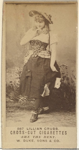 Card Number 587, Lillian Grubb, from the Actors and Actresses series (N145-3) issued by Duke Sons & Co. to promote Cross Cut Cigarettes