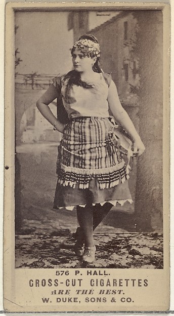 Card Number 576, P. Hall, from the Actors and Actresses series (N145-3) issued by Duke Sons & Co. to promote Cross Cut Cigarettes