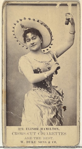 Card Number 321, Elinor Hamilton, from the Actors and Actresses series (N145-3) issued by Duke Sons & Co. to promote Cross Cut Cigarettes