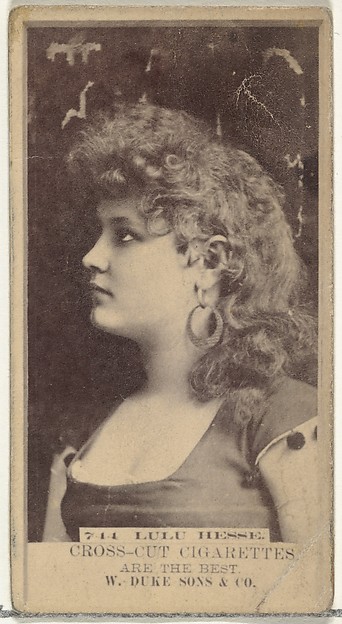 Card Number 744, Lulu Hesse, from the Actors and Actresses series (N145-3) issued by Duke Sons & Co. to promote Cross Cut Cigarettes