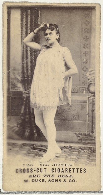 Card Number 726, Miss Jones, from the Actors and Actresses series (N145-3) issued by Duke Sons & Co. to promote Cross Cut Cigarettes