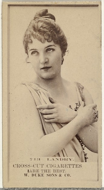 Card Number 713, Landry, from the Actors and Actresses series (N145-3) issued by Duke Sons & Co. to promote Cross Cut Cigarettes