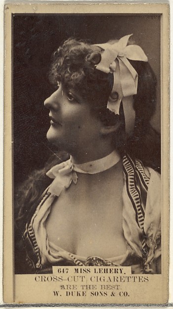 Card Number 647, Miss Lehery, from the Actors and Actresses series (N145-3) issued by Duke Sons & Co. to promote Cross Cut Cigarettes