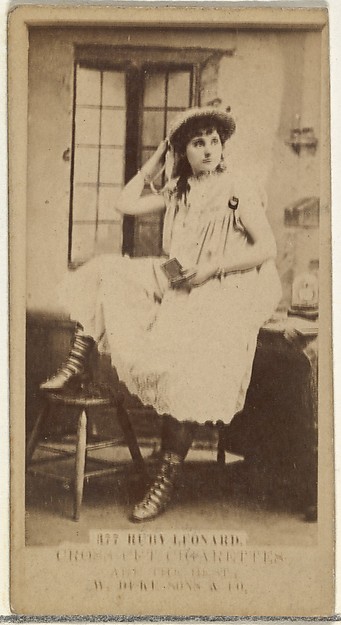 Card Number 377, Ruby Leonard, from the Actors and Actresses series (N145-3) issued by Duke Sons & Co. to promote Cross Cut Cigarettes
