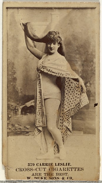Card Number 379, Carrie Leslie, from the Actors and Actresses series (N145-3) issued by Duke Sons & Co. to promote Cross Cut Cigarettes