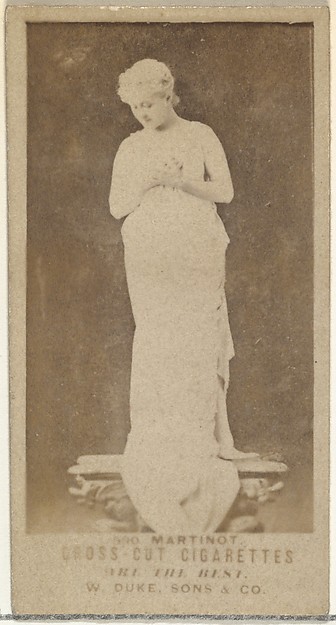 Card Number 590, Sadie Martinot, from the Actors and Actresses series (N145-3) issued by Duke Sons & Co. to promote Cross Cut Cigarettes