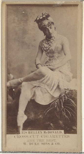 Card Number 378, Helen McDonald, from the Actors and Actresses series (N145-3) issued by Duke Sons & Co. to promote Cross Cut Cigarettes